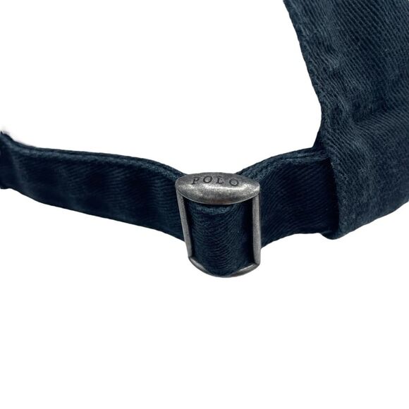 Polo Ralph Lauren Hat Cap Strapback Black Red Pony Logo Back - Picture 6 of 6